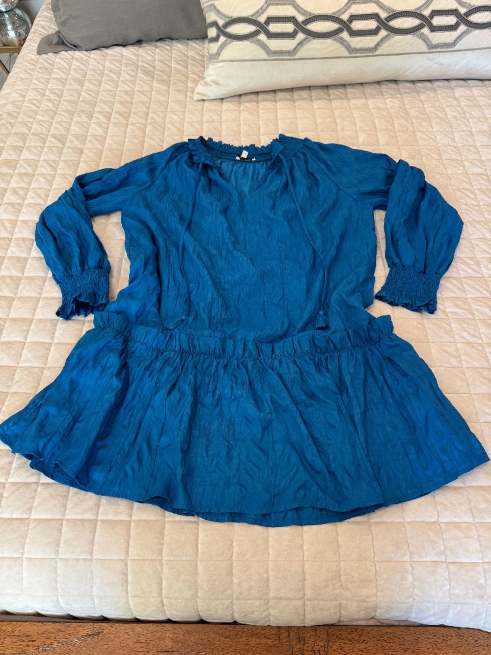 Moodie Blue Ruffled Dress